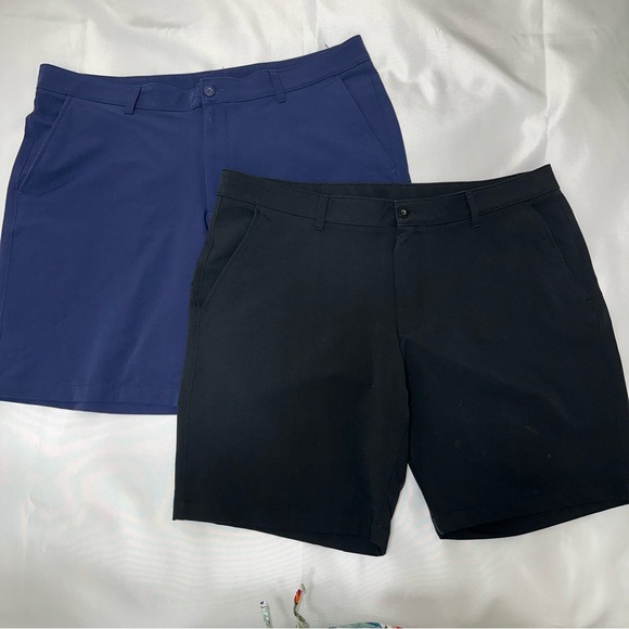 2 pair Under Armour shorts men’s size 42‎ black and blue - Picture 1 of 6